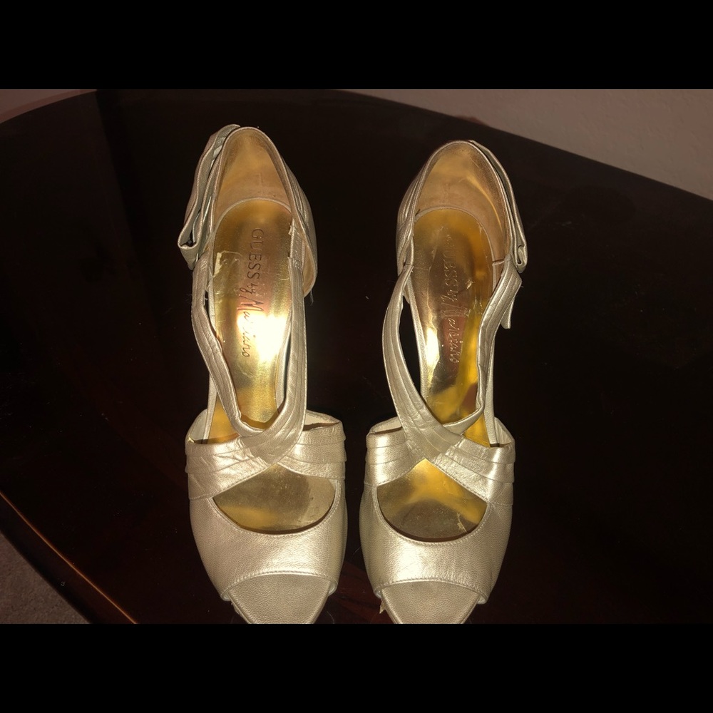 Gold shoes by Guess by Marciano.